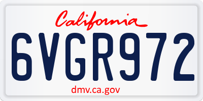 CA license plate 6VGR972