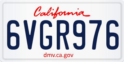 CA license plate 6VGR976