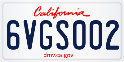 CA license plate 6VGS002
