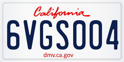 CA license plate 6VGS004