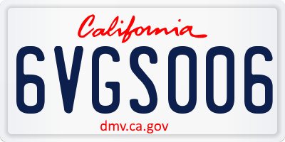 CA license plate 6VGS006