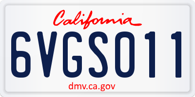 CA license plate 6VGS011