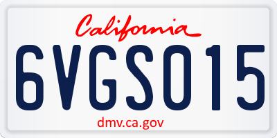 CA license plate 6VGS015