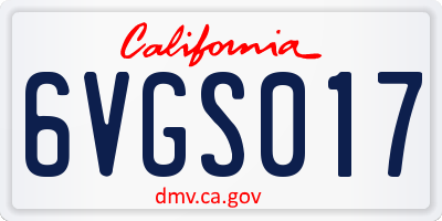 CA license plate 6VGS017