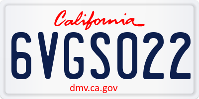 CA license plate 6VGS022