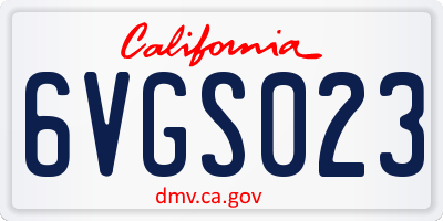 CA license plate 6VGS023