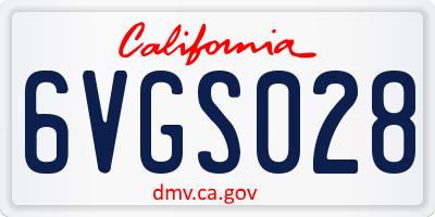 CA license plate 6VGS028