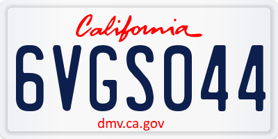 CA license plate 6VGS044