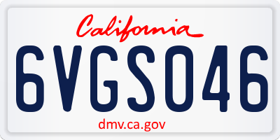 CA license plate 6VGS046