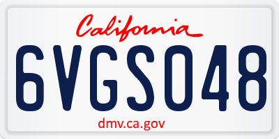 CA license plate 6VGS048