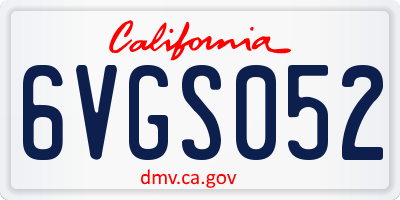 CA license plate 6VGS052