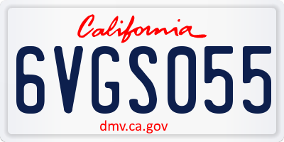 CA license plate 6VGS055