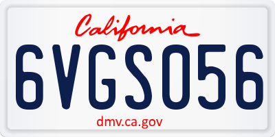 CA license plate 6VGS056