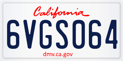 CA license plate 6VGS064