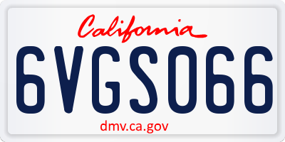 CA license plate 6VGS066