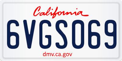 CA license plate 6VGS069