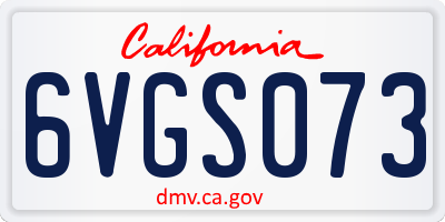CA license plate 6VGS073