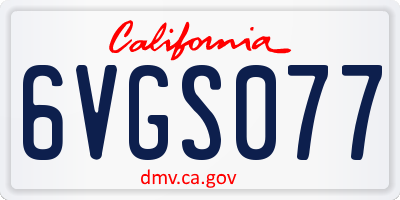 CA license plate 6VGS077
