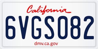 CA license plate 6VGS082