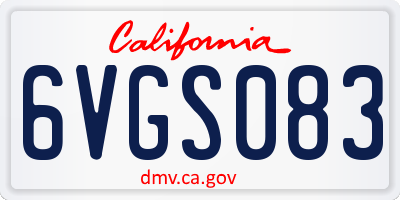 CA license plate 6VGS083