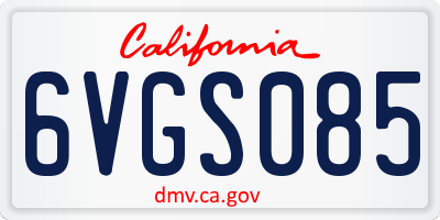 CA license plate 6VGS085