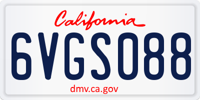 CA license plate 6VGS088