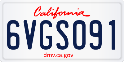 CA license plate 6VGS091