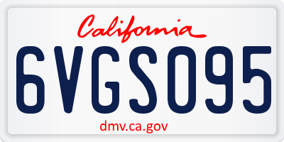 CA license plate 6VGS095