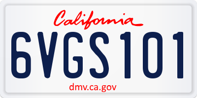 CA license plate 6VGS101