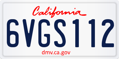 CA license plate 6VGS112