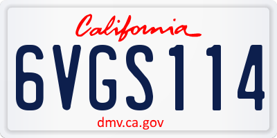CA license plate 6VGS114