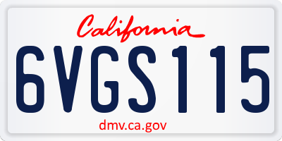 CA license plate 6VGS115