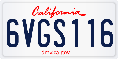 CA license plate 6VGS116