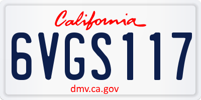CA license plate 6VGS117