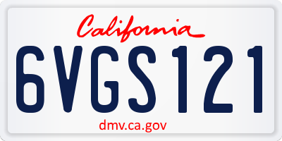 CA license plate 6VGS121