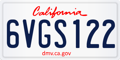 CA license plate 6VGS122