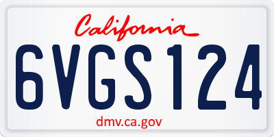 CA license plate 6VGS124