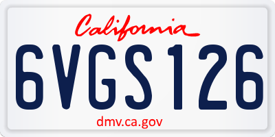 CA license plate 6VGS126