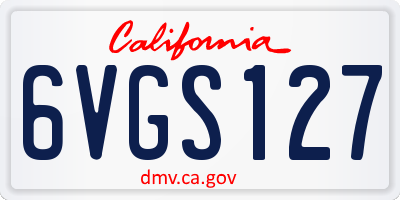 CA license plate 6VGS127