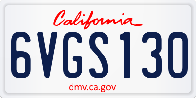 CA license plate 6VGS130