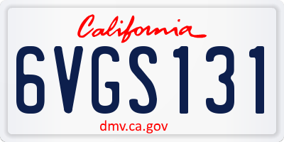 CA license plate 6VGS131