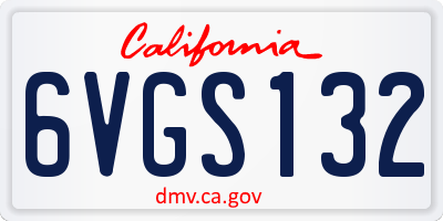 CA license plate 6VGS132