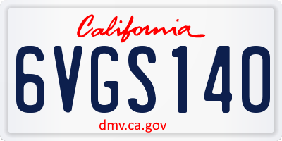 CA license plate 6VGS140