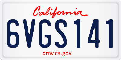 CA license plate 6VGS141