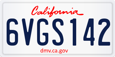 CA license plate 6VGS142