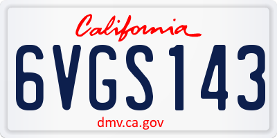 CA license plate 6VGS143