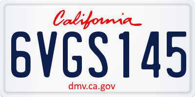 CA license plate 6VGS145