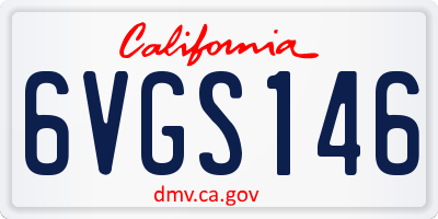CA license plate 6VGS146