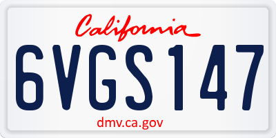 CA license plate 6VGS147