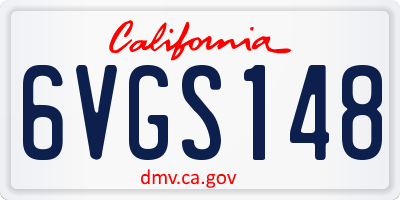 CA license plate 6VGS148